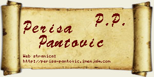 Periša Pantović vizit kartica